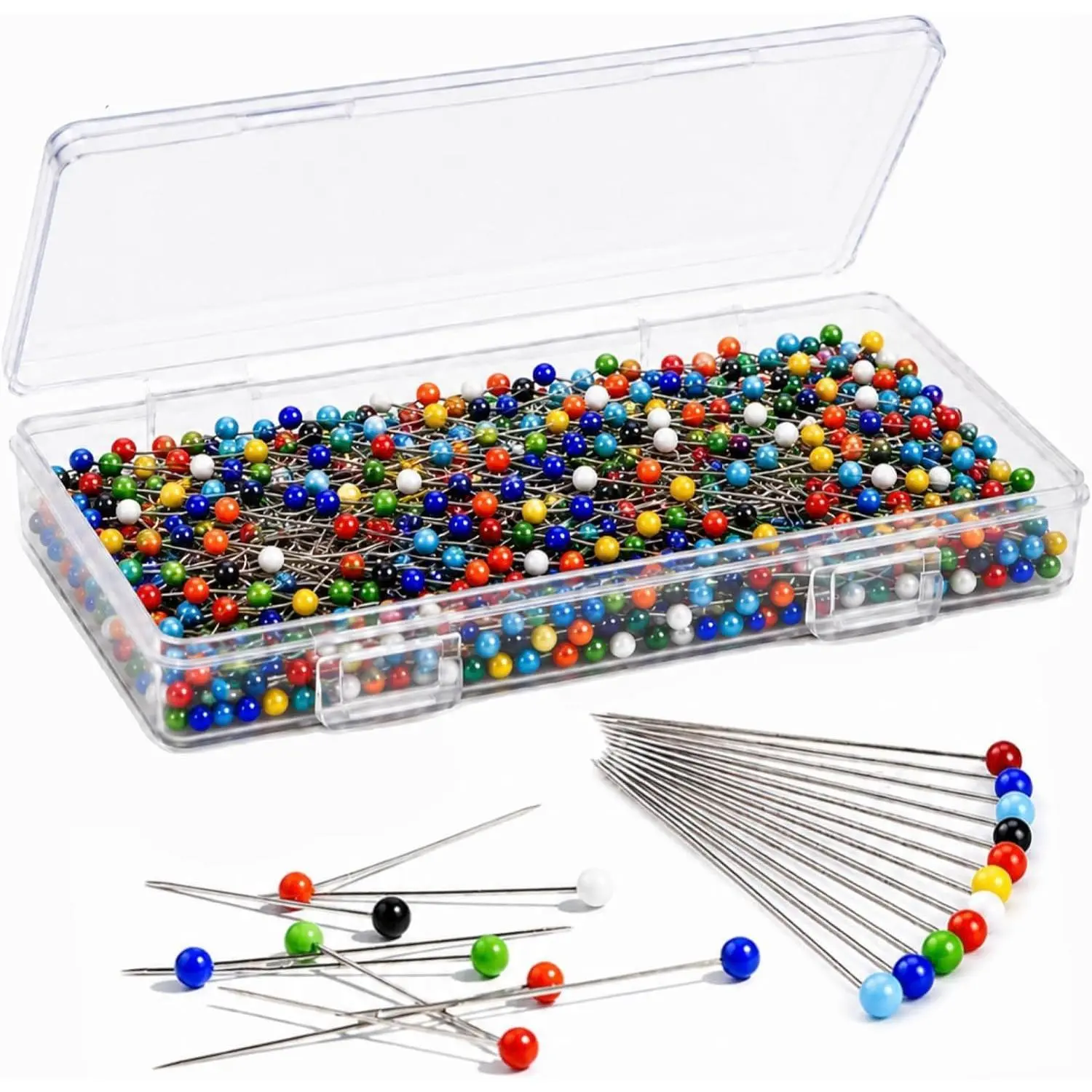 100 count Sewing Pins for Fabric, Straight Pins Sewing with Pearlized Colored Heads, Quilting Supplies, , Stick, Corsage,
