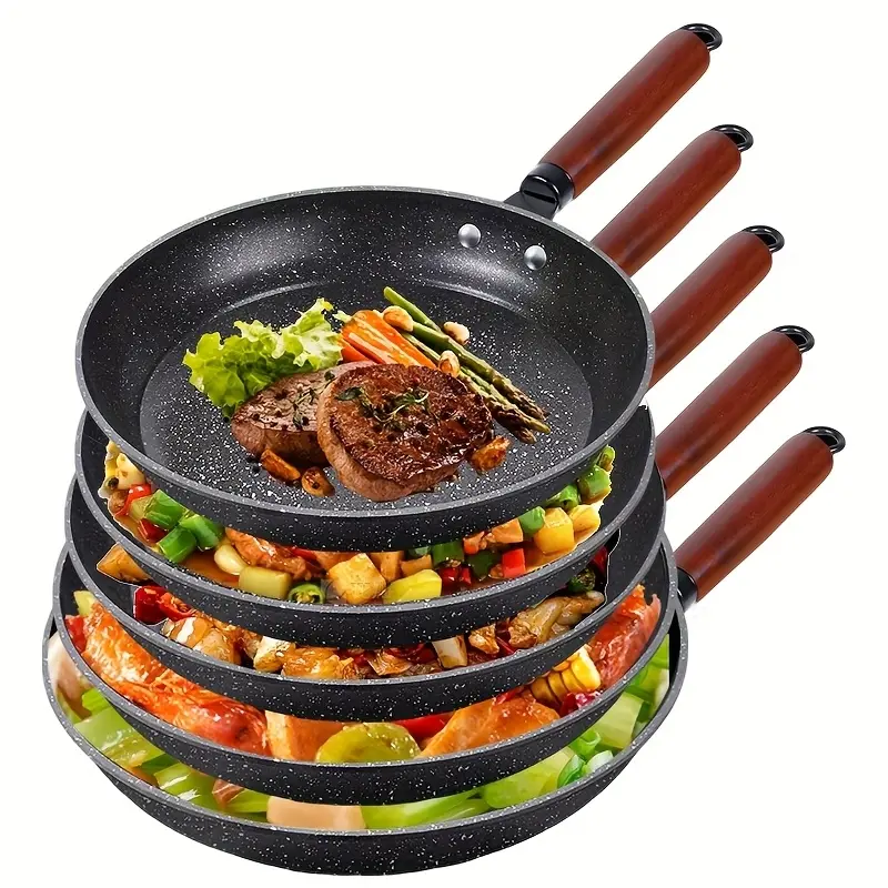 Non-Stick Frying Pan Set, Mini Baby Food Pan & Steak Skillet, Multi-Purpose Home Flat Pans, Outdoor Camping Kitchenware Combo, Compatible with Induction Cooktops and Gas StoveS