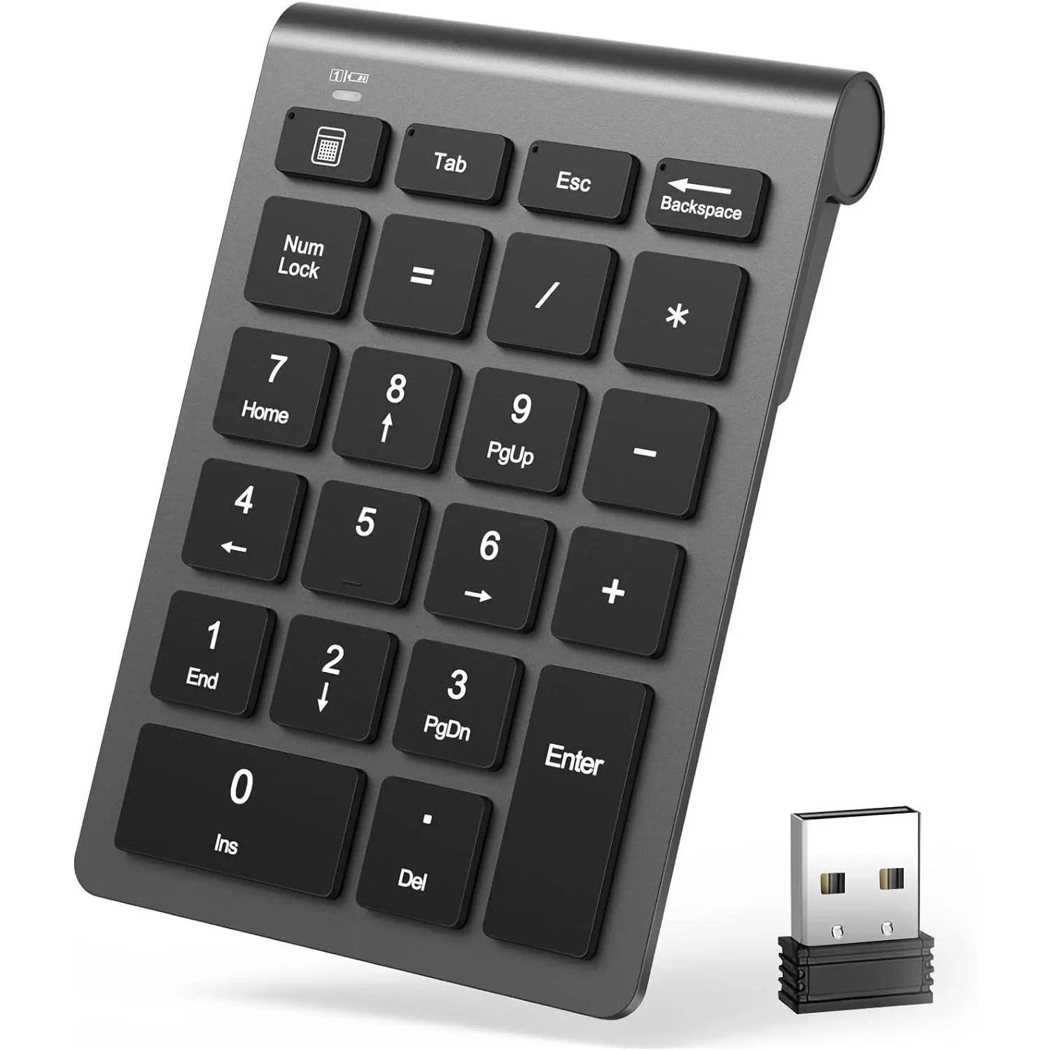 Number Pad,  Numeric Keypad 22  Portable Keyboard Extensions with 2.4GHz USB Receiver for 10 Key Financial Accounting Data Entry, Surface Pro, Laptop, Desktop, PC, Notebook