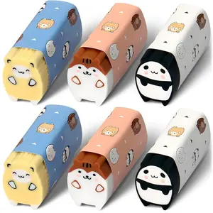 6 count  Erasers Pencil Erasers - Cute Eraser Kawaii  Stationary Supplies Dry Erase Eraser - Cute Kawaii Desk  - Long Serice Life and 3 Different Designs, Cool Stuff for School