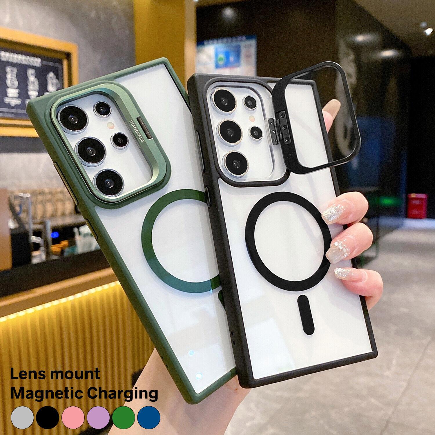 OREKROY For Samsung Galaxy S25 S24 Ultra S25/S24 Plus S23 S22 Mag Safe Magnetic Shockproof Bumper Slim Hard Clear Case With Individual Camera Lens Protector Film Phone Cover