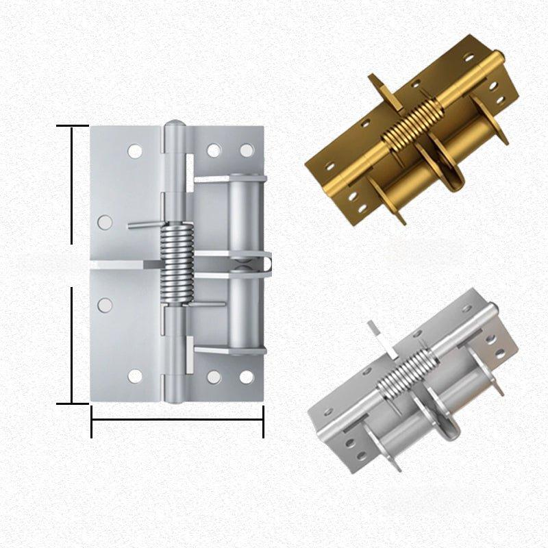 Self Closing Spring Door Hinge with 3-in-1 Mechanism Easy Disassembly 90° Positioning for Wooden & Aluminum Doors Gold Silver Options 65mm x 100mm