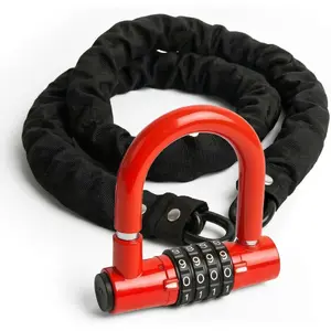 Bike Chain Lock Combination, 4 Digit Mini U Lock Anti-Theft Bicycle Lock Combo, 3.3FT x 8mm Security Steel Chain Locks for Electric Bike, Scooter, Motorcycle