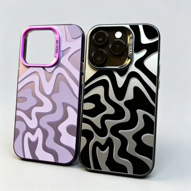 Custom Colorful Abstract Wavy Pattern Cellphone Case, Antidrop Hard Casing Cover for iPhone 17ProMax, 16, 15, 14, 13, 12, 11ProMax, Pro, Xs Max, XS, X, 7plus, 8plus - Modern Funky Fashion Mobile Phone Accessories (Great for Gifting to Friends)