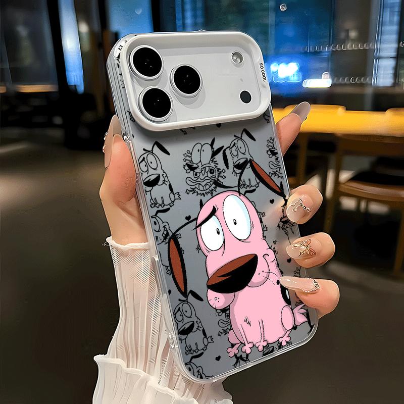 Cartoon Couragethe Cowardly Dog Soft&Flexible TPU Silicone Phone Case For iPhone 17 Pro Max AIR 16 15 14 13 12 11 Plus XR XSMAX Cases Durable|Shockproof|Full Camera Protection|Anti-Scratch|Anti-Fingerprint|Slim Fit|Gift For Girlfriend/Men/Women