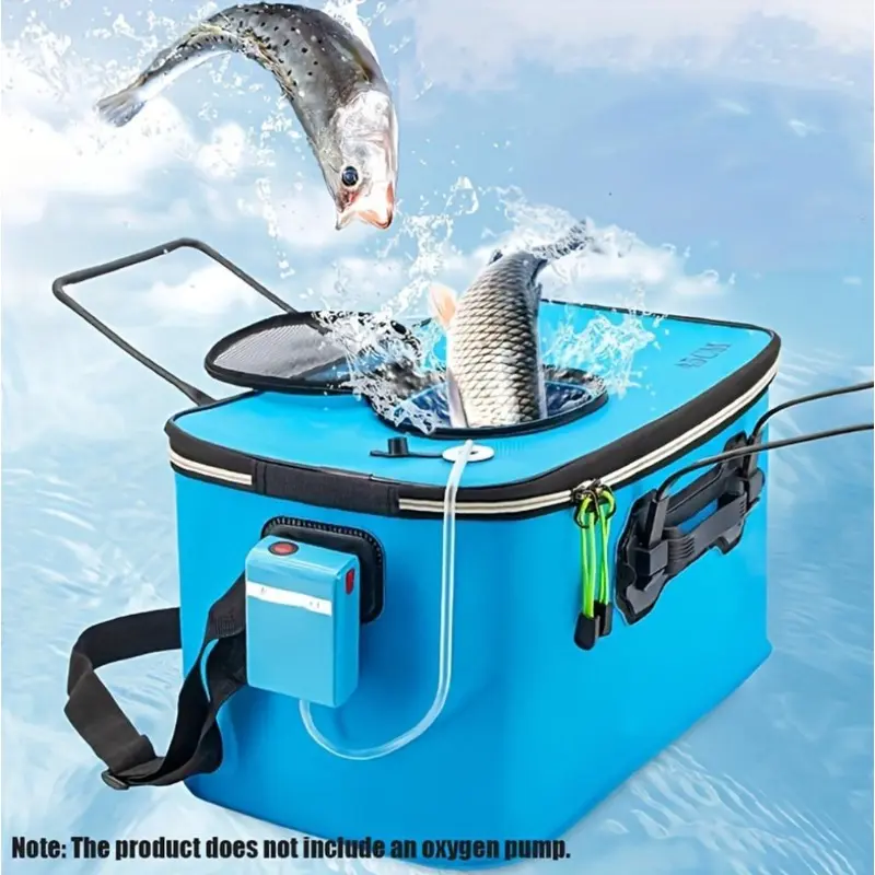 1PC Foldable Fishing Bucket, Thickened EVA Live Fish Tank with Shoulder Strap, Portable Collapsible Water Bucket for Sea Fishing & Outdoor, Folding Bucket