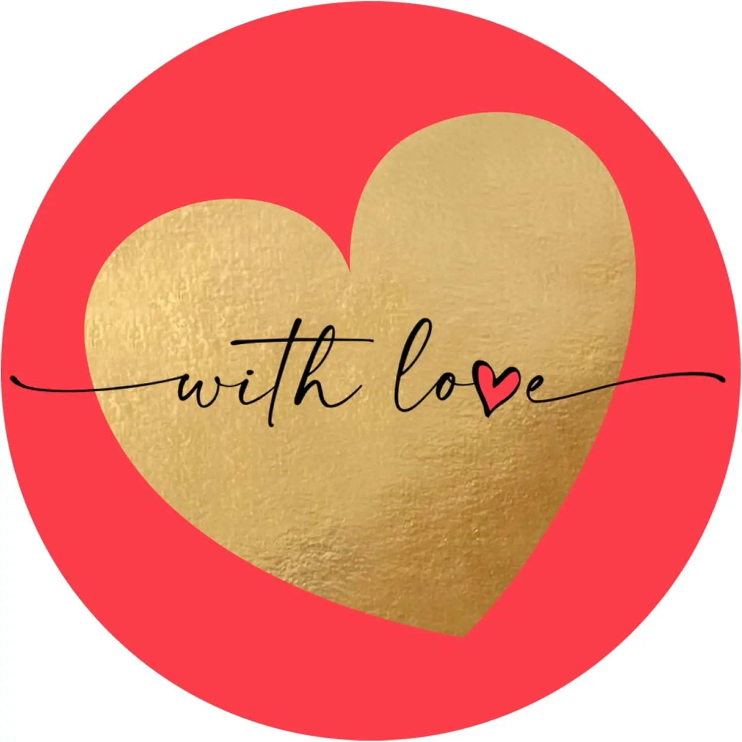500 Love Stickers with  Foiling, 1.5 Inch Size  Suitable for Anniversary, Birthday's, Valentine's Day Gifting, Decoration,Theme Parties .…