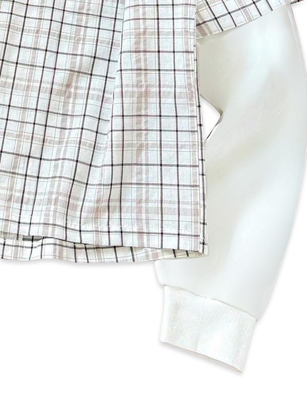 Unisex Free Print Plaid Shirt, Two-Piece Design with Vintage Graphics, Soft Button-Down for Grunge Style and Daily Wear