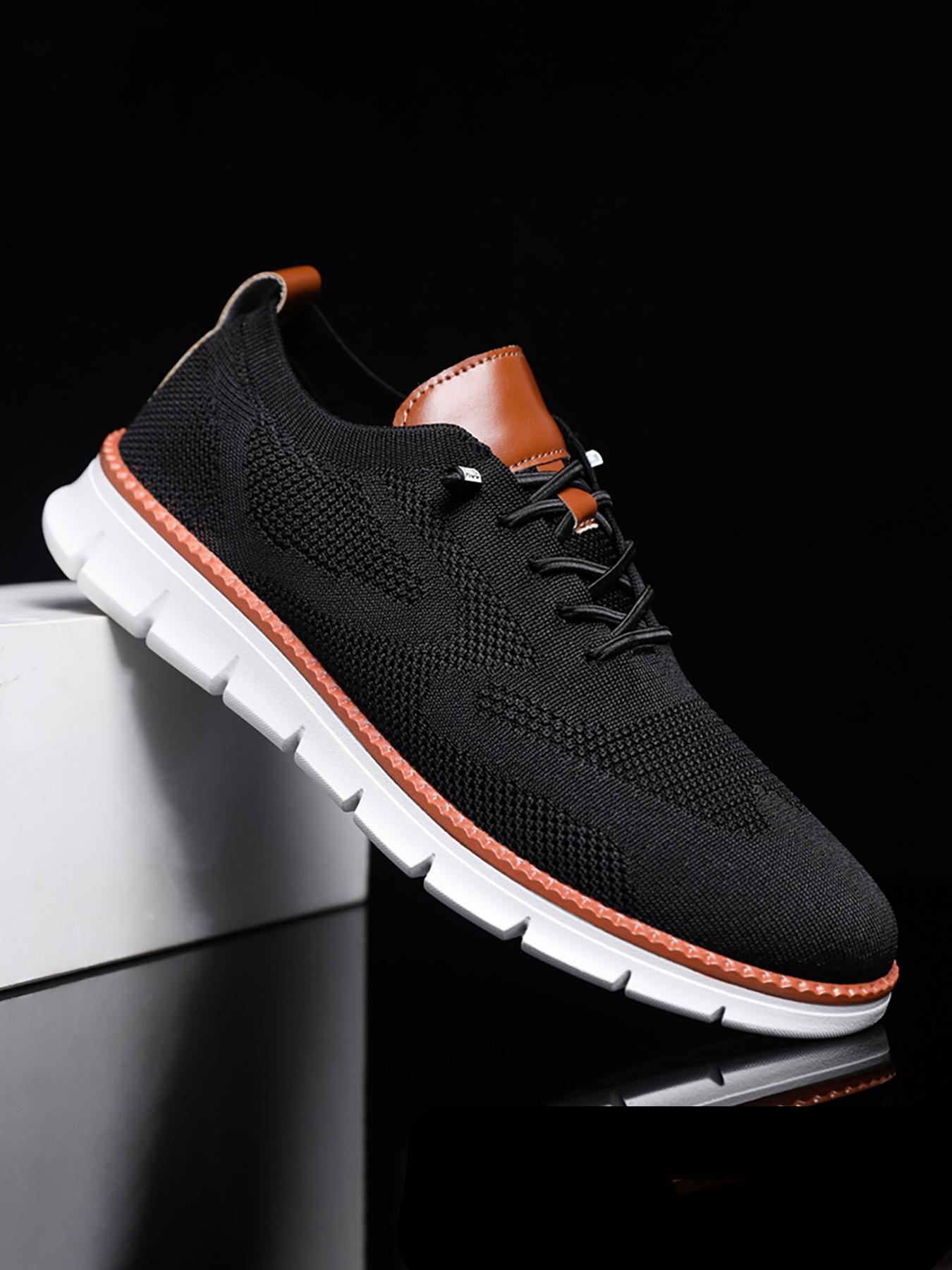 Men's Business Casual Lace Up Low Top Sneakers, Breathable Comfortable Sports Running Shoes, Male All-match Round Toe Shoes for Daily Wear, Athletic Shoes, Runner Athletic Shoe