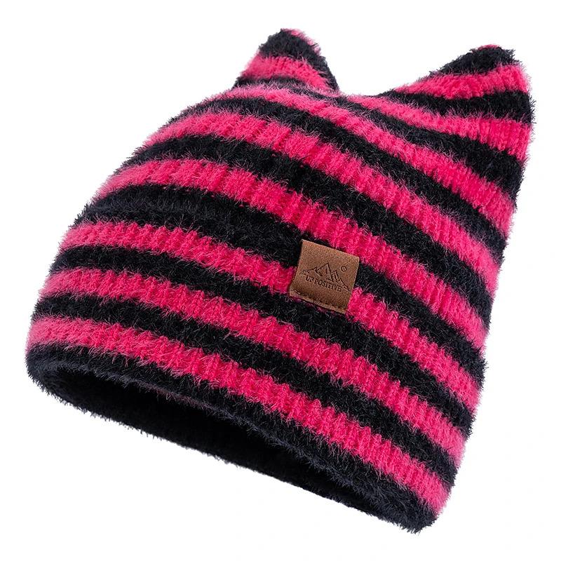 Women's Plush Winter Hat With Fluffy Ears,Cozy Cat Ear Design,Fashion Y2K Beanie For Women
