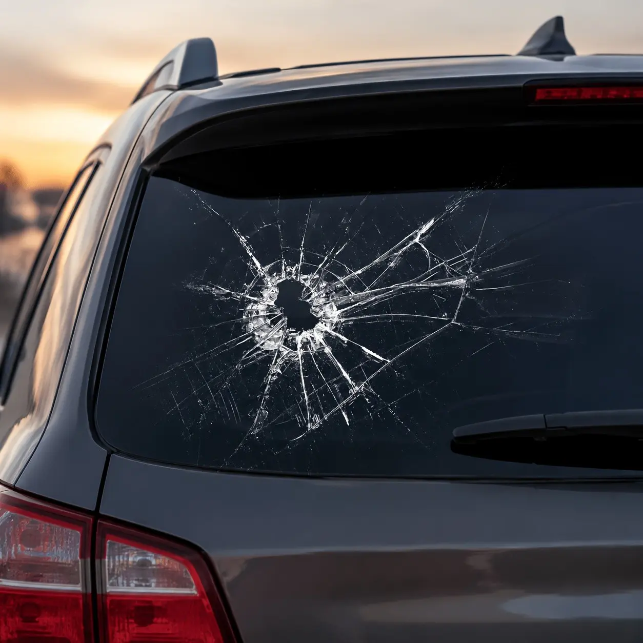 Realistic Shattered Glass Window Sticker, Temporary Prank Glass Decal, Bullet Hole Effect, for Car, Computer, Phone, Home Glass