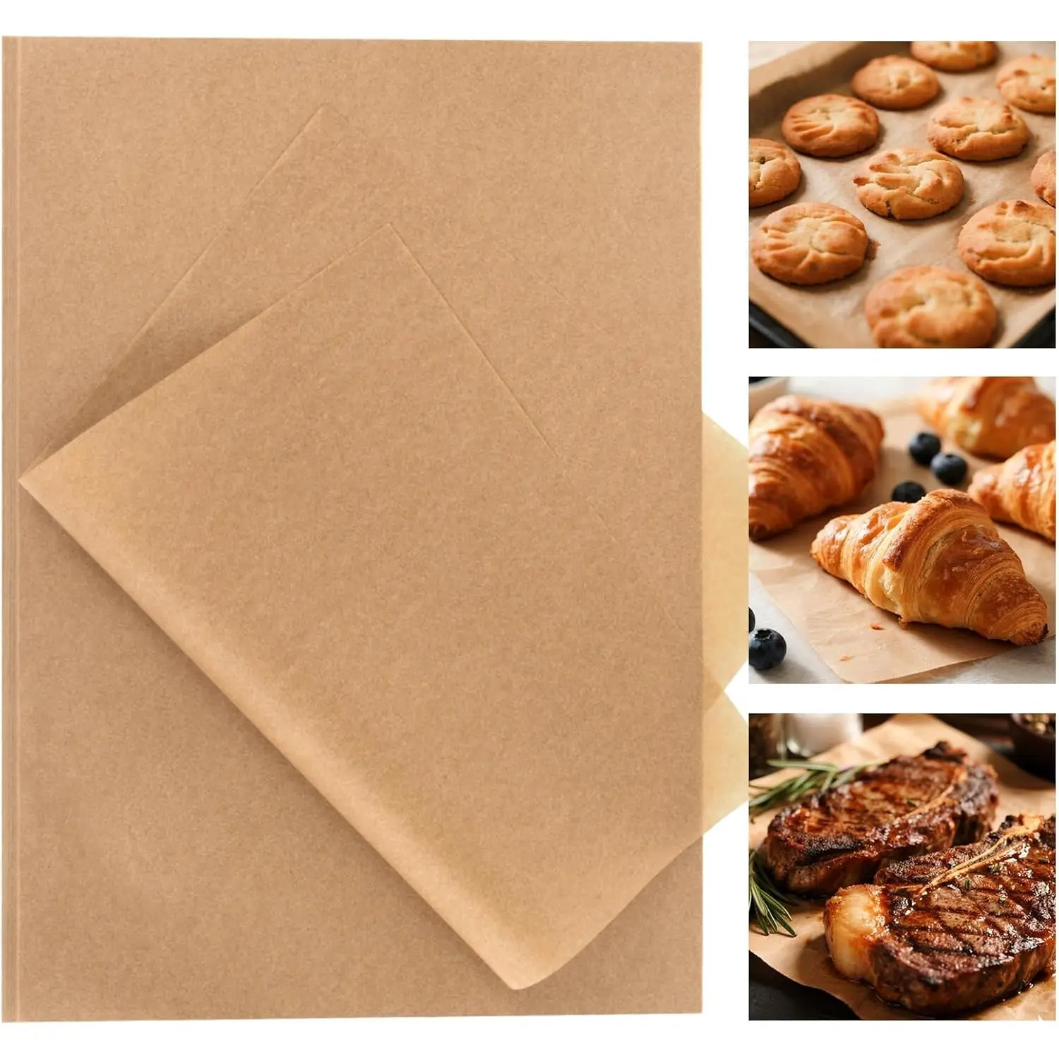 Unbleached  Paper Sheets - Precut Non-Stick Baking Paper | 50 count Non-Stick  Paper for Baking, Grilling, Air Fryer, Steaming, Oven, Bread, Cookie, Bakery Supplies, 9x13 Inch