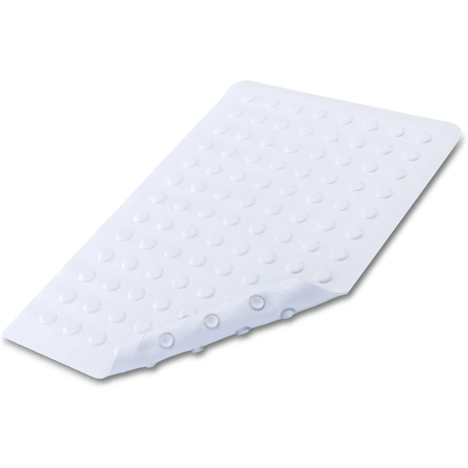 White Rubber Bath Safety Mat Provides Essential Coverage & Reliable Slip-Resistance in Tubs & Showers (14 x 22 Inch, 100 Suction Cups, Machine Washable)