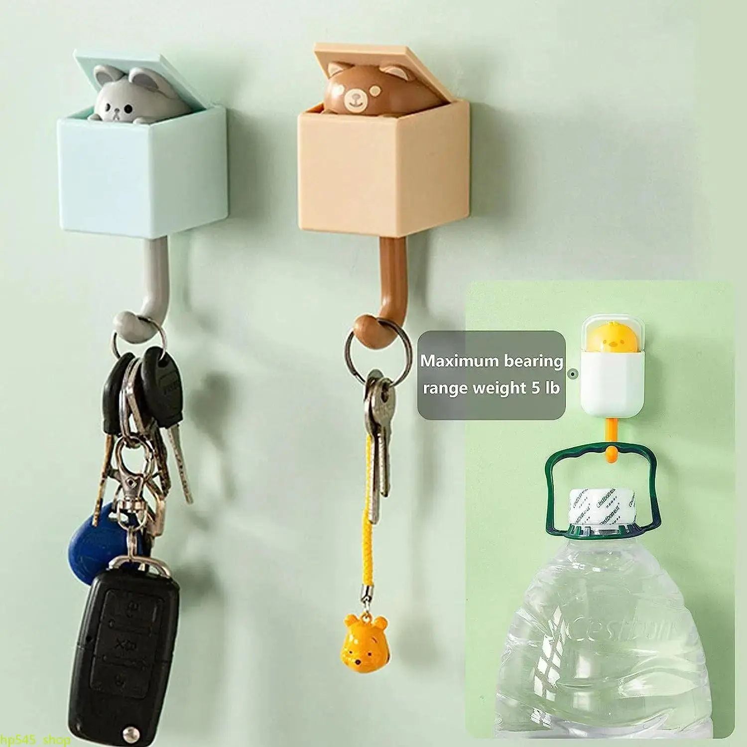 Adorable Cat Wall Hooks, Set of 4 Punch-Free Plastic Hangers for Home Decor, Multicolor Organizer for Coats, Towels & Keys, Decoration, Installation, Adorable Look, Plastic Body