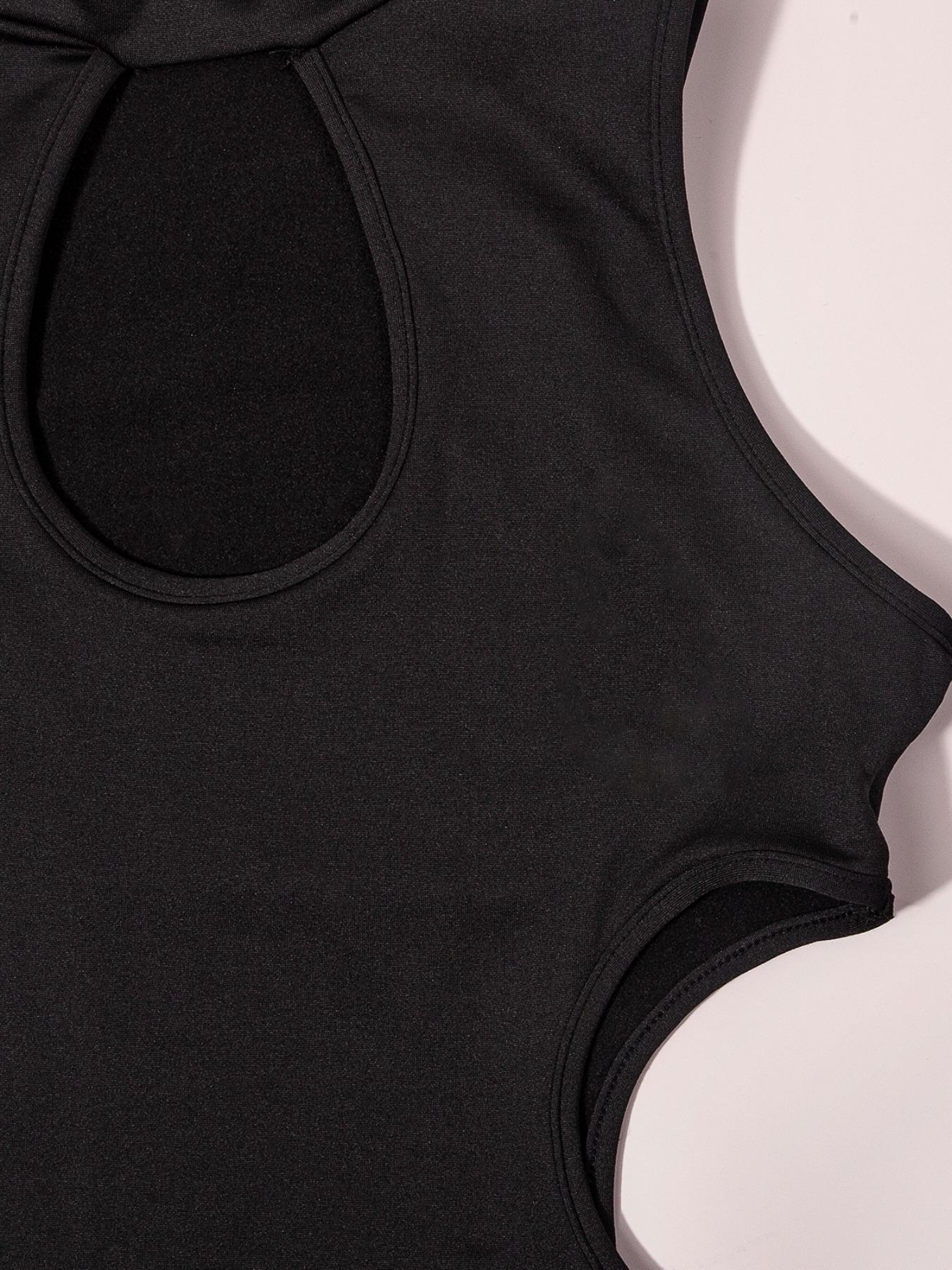 Women's Solid Slim Cut Out Bodysuit, New Trendy Aesthetic Mock Neck Bodysuit with Arm Sleeves, Summer Clothing for Party Club, Ladies Summer Clothes