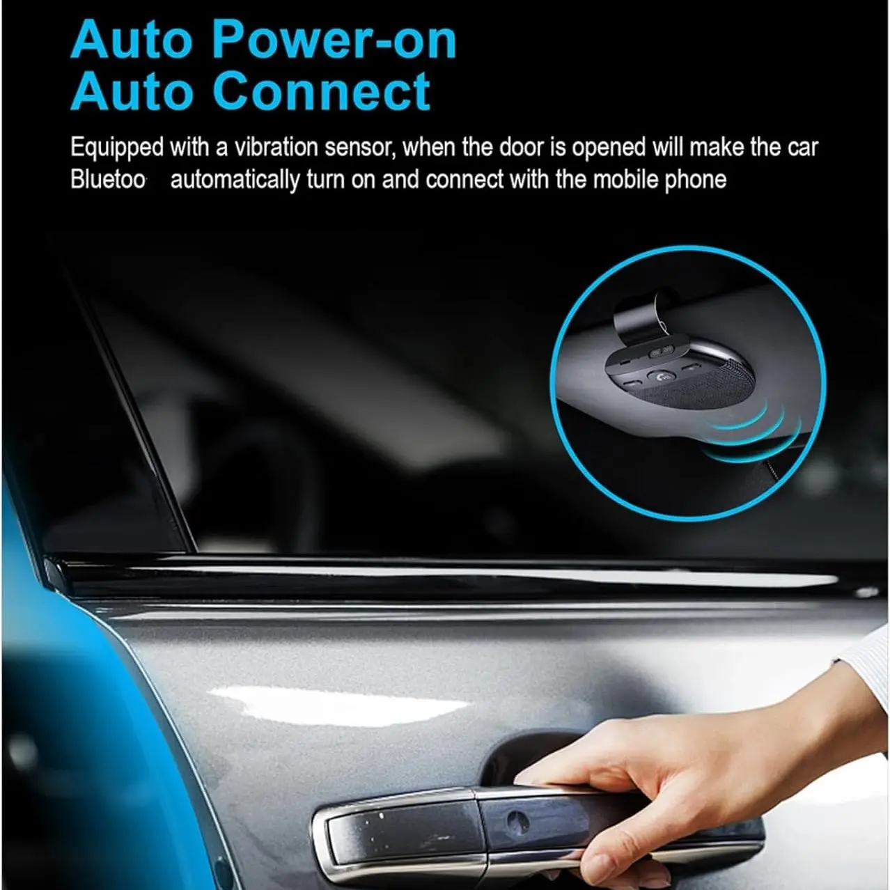 Tus Bluetooth car phone device, suitable for Ford Bronco Sport 2021 - 2025 models. Hands-free car Bluetooth speaker set, with sunshade clip-type speaker bracket, voice assistant, rechargeable car audio system, car audio upgrade equipment