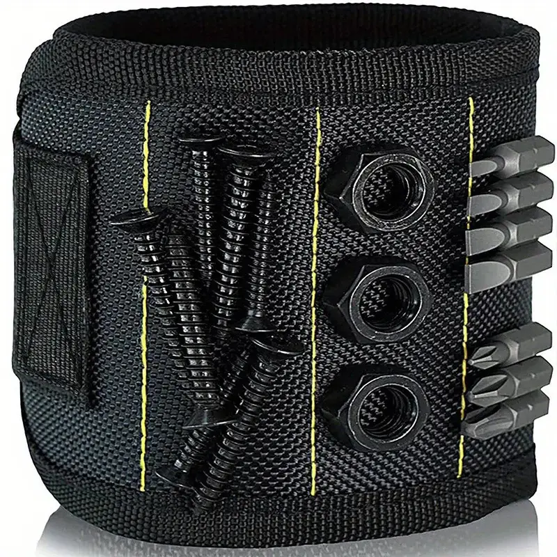 Strong Magnetic Wristband, Multifunctional Wristband with Magnetic Nails, Wristband for Woodworking, Metalworking, Hand Tools, Tool Pouch, Tool Pockets
