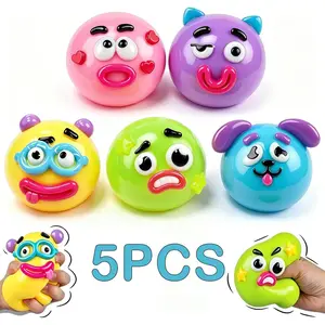 5Pack Smushers Face Squishy Toy Face Swap Squishy Toy Soft Taba Moldable Cute Slow Rise Squeeze Toy Relaxing Sensory