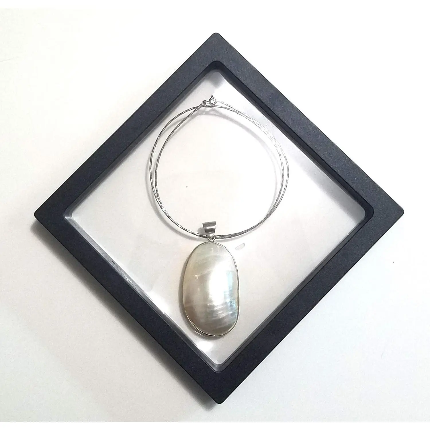 Black Large Transparent  Floating Frame Display Holder/Box/Frames for  ,  Medallions, Antique, ,, 5.5 x 5.5 x 0.75 Inches