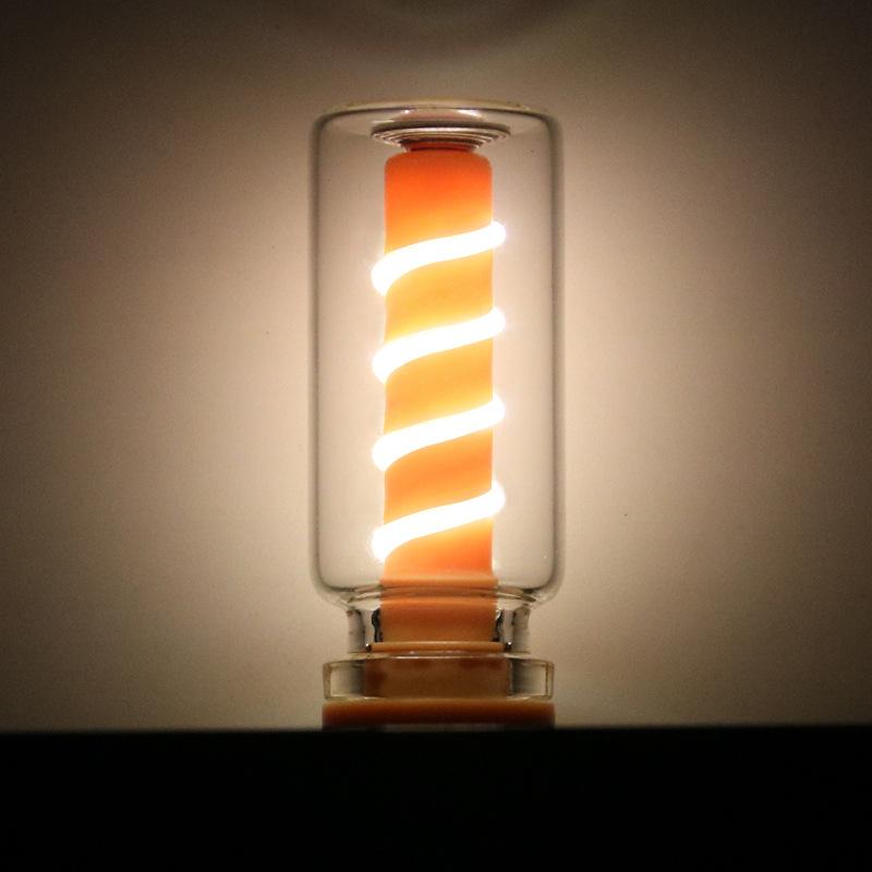 1 USB small night light touch color LED night light in the car ambient light Edison bulb incandescent ceramic light transparent touch bedside sleeping light portable multi-color LED ambient light that lights up