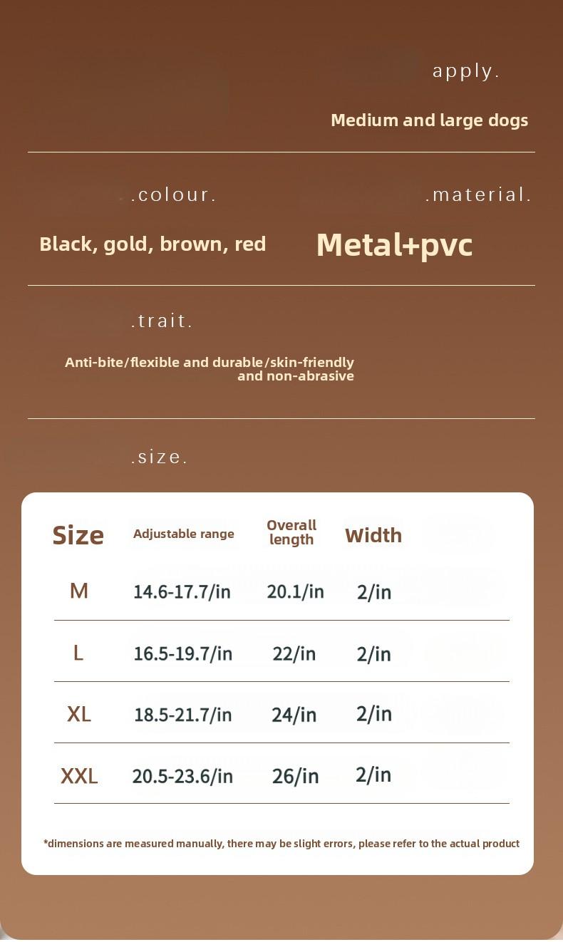 Wide Studded Dog Collar – Anti-Bite, Street Style, Heavy Duty & Tug Resistant