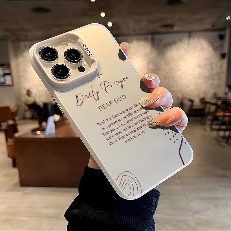 Compatible with iPhone 17 16 Pro Max 15 Plus 14 13 12 11 Air X XR Daily Prayer Christian Quote Aesthetic Pattern Durable shockproof Anti-Scratch PC Protective case.QXD701.designer,case Cover Protection