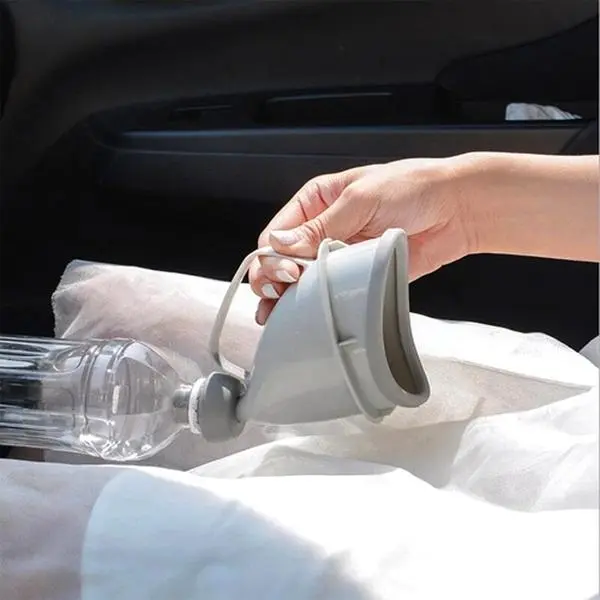Unisex Portable Urinal Funnel, Reusable PP & TPR Device with Ergonomic Leakproof Design, Compact for Outdoor Travel, Camping & Emergencies