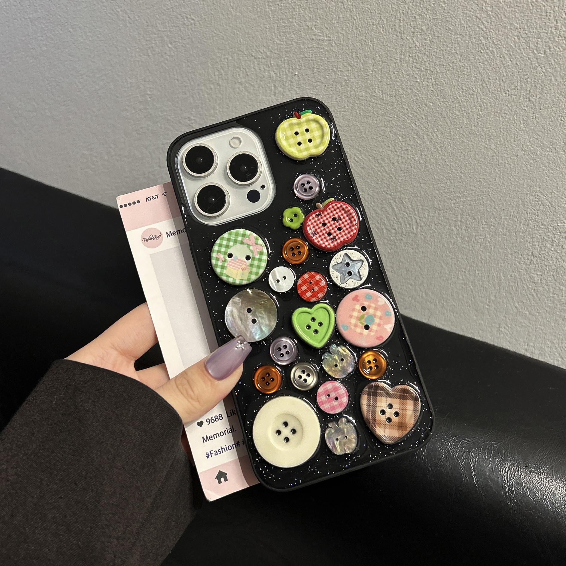 3D Button  Phone Case For iPhone 17 16 15 14 13 12 11 16 Pro Max 14 15 16 Plus Silicone Clear Transparent Protector Cover