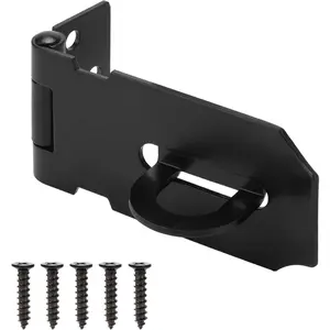Extra Thick 3 Inch Iron Safety Door Gate Hasp Latch Lock, Brushed Finish, with Screws, 1 Pack
