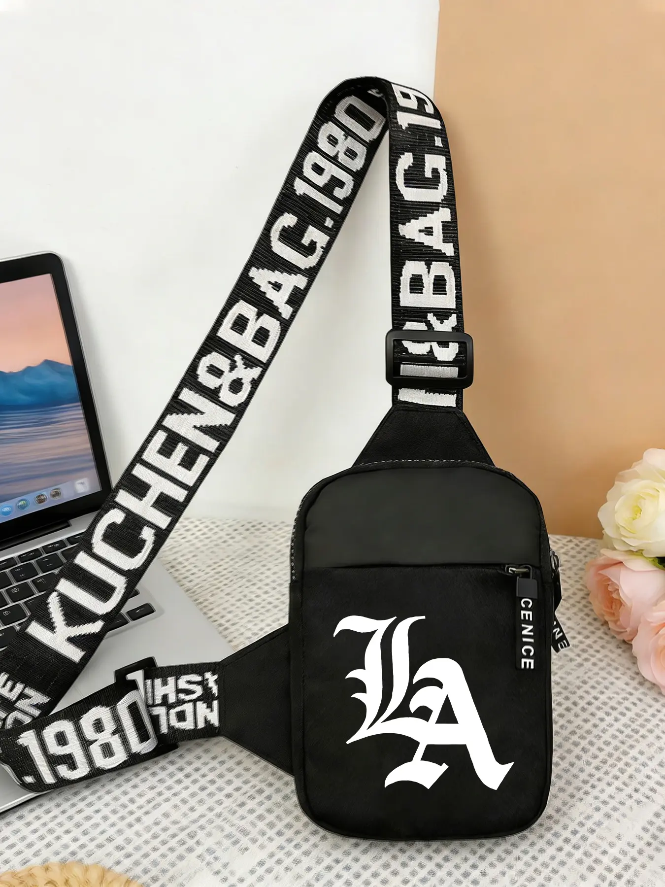 LA Gothic Pattern Crossbody Bags, Sports Shoulder Bags and Chest Bags, Stylish, Minimalist and Versatile Essentials for Trips and Vacations, Outdoor Mobile Phone Pouches and Coin Purses, Trendy Items and Perfect Gifts.
