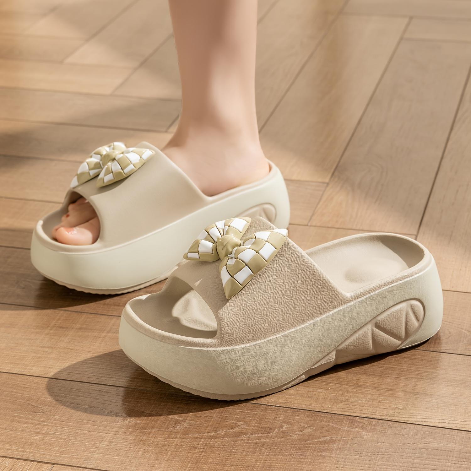 [Women's Wedge Sandals] HBM919 Women's Thick-Soled High Heel Sandals - Non-Slip Platform, Versatile Solid Color EVA Wedge Sandals for Summer, Women Shoes