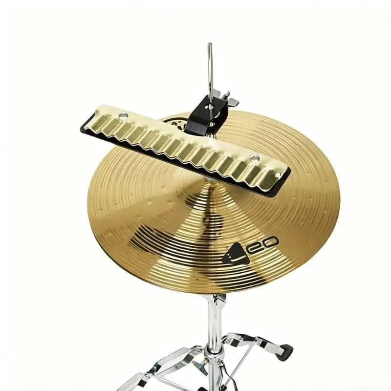 Turbo Cymbal Rack for Drum Set, Wave Pattern Scraping Cymbals, Metal Finish, Easy Install, Stage Visual Appeal