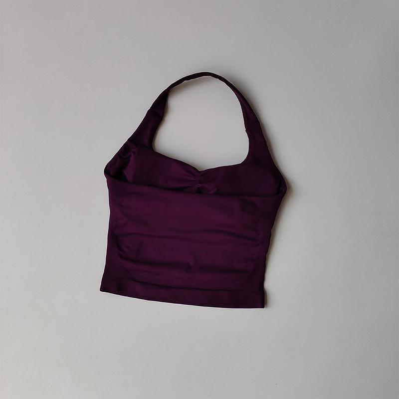 Neck Halter Shockproof Sport Longline Strappy Top Halterneck Vest Gym Support Yoga Gym Workout Seamless  Fitness Sport Bra