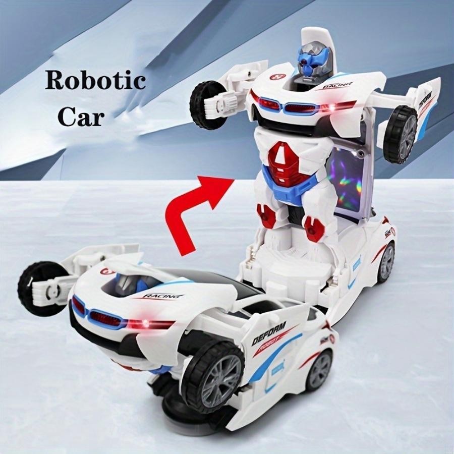 Automatic Deformation Robot Car Toy, 1 Count Transforming Car Toy, Automatic Universal Avoid Obstacles Car Toy with Lights & Music, Birthday Gift, Boys & Men Gifts #GLOBAL PICKS