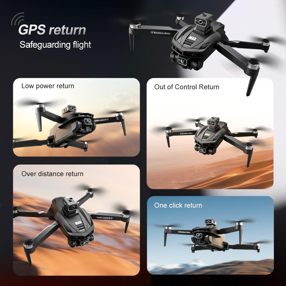 2026 GPS Drone with Screen Controller 360° Rolling, Four-sided Obstacle Avoidance, Dual Cameras, Foldable Design, 2 Batteries | Brushless Motor, Gesture Control, 200m Range & 200m Altitude, Modern Drone Design, One Click fly / Return
