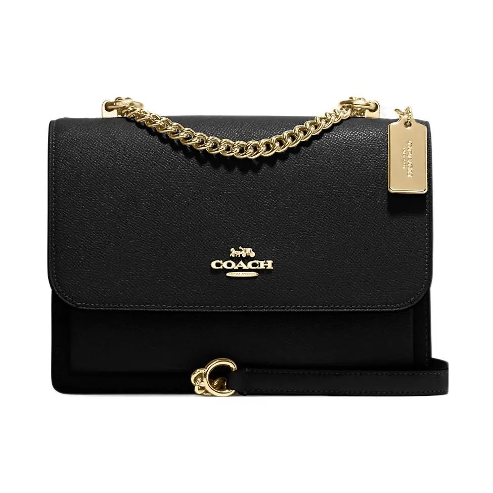 COACH Klare 22 Envelope Crossbody Bag for Women – Gold Logo, Quilted Leather, Black