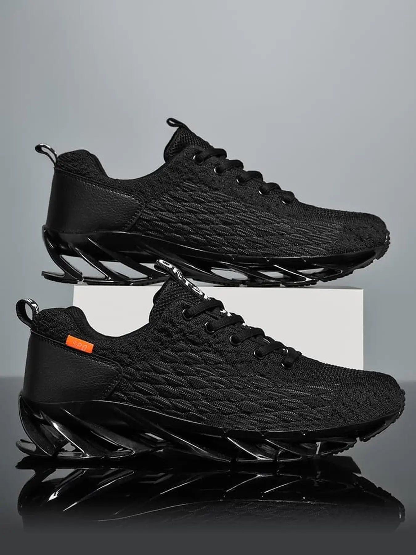 Unisex knit blade running shoes trendy hollow breathable design for jogging fitness daily trips