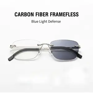 Carbon Fiber Frameless Blue Blocking ReadingGlasses,Reduces Strain Reading Eyeglasses summerwins,Blue Light Defense for Focused Work, Gaming & EverydayWear High Quality Eyewear