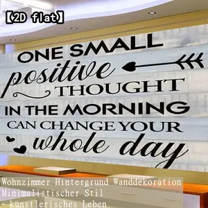 【2D flat】Positive thinking in the morning changes your whole day. 1 piece frameless canvas wall art - for living room, kitchen, office, dining room - home decor, office artwork, vibrant art, durable art, interior designers