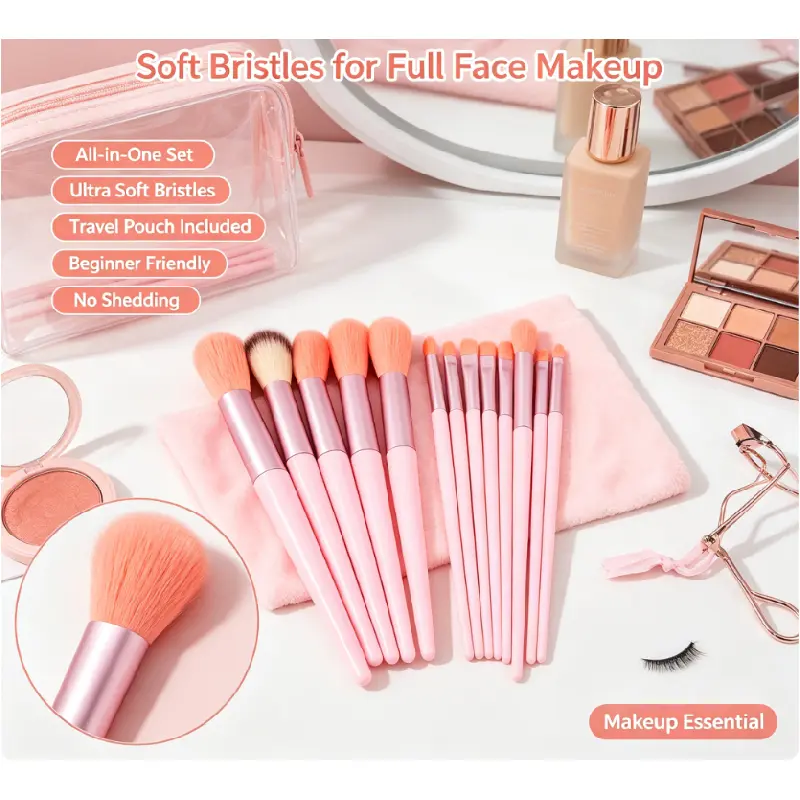 13 Pieces Cosmetic Brush Set, Multifunctional Beauty Brushes,Professional Full Face Makeup Brush Set Complete Foundation &  Eyeshadow Cosmetic Brushes  Face Eye Makeup Tools, Purple Stylish Brushes Kit ve