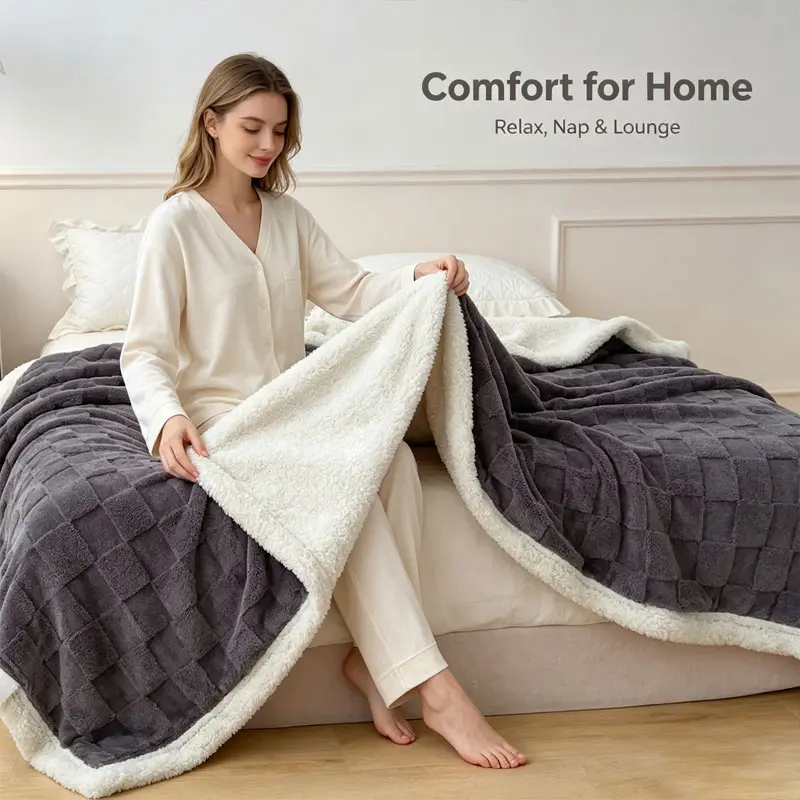 Soft and light plush blanket, skin-friendly and comfortable blanket, Lightweight cozy blanket, suitable for sofas, bedroom beds, soft and warm blankets, room decoration, all-season blankets