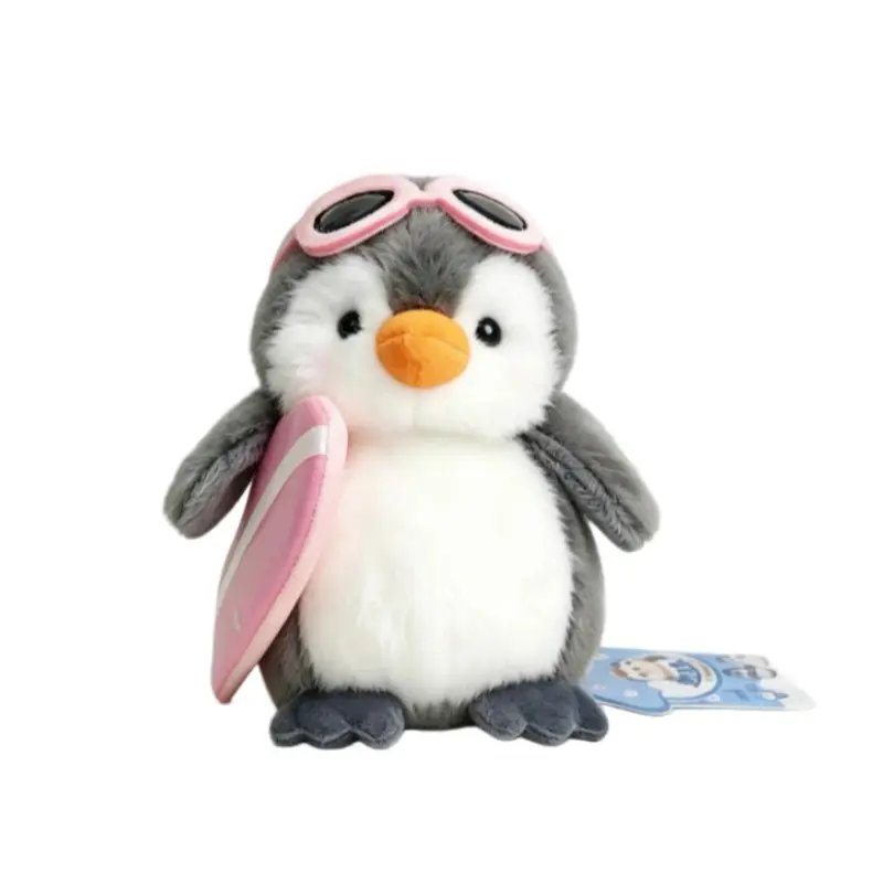 Cute Penguin Plush Toy, Skateboard Surfing Figure, Soft and Cozy Stuffed Animal, Perfect Gift for Kids, Durable and Safe Design