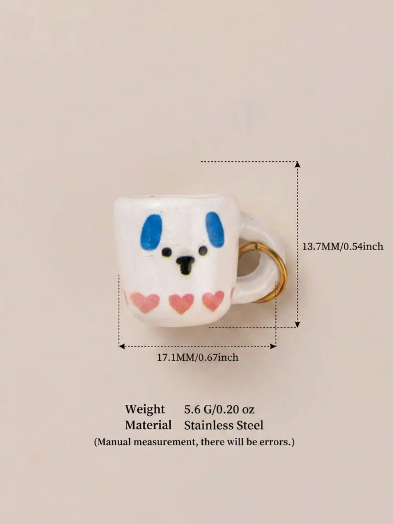 Cute 3D Mini Mug Charm, Cat & Strawberry Tea Cup Pendant, DIY Cute Mug Jewelry, Cherry/watermelon/four-Leaf Clover Craft Supplies, Accessories