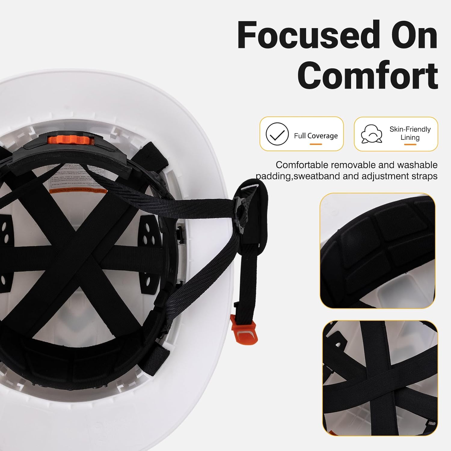 Full Brim Hard Hat Vented Hard Hat Cascos De Construccion Adjustable Cool Vent Work Hard Hat for Men Women with Reflective Stickers