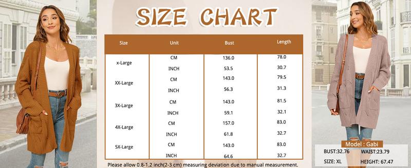 【1XL-5XL】Imily Bela Curve Women's Cardigan Sweaters Long Sleeve Plus Size Solid Cable Knit Open Front Outerwear with Pockets