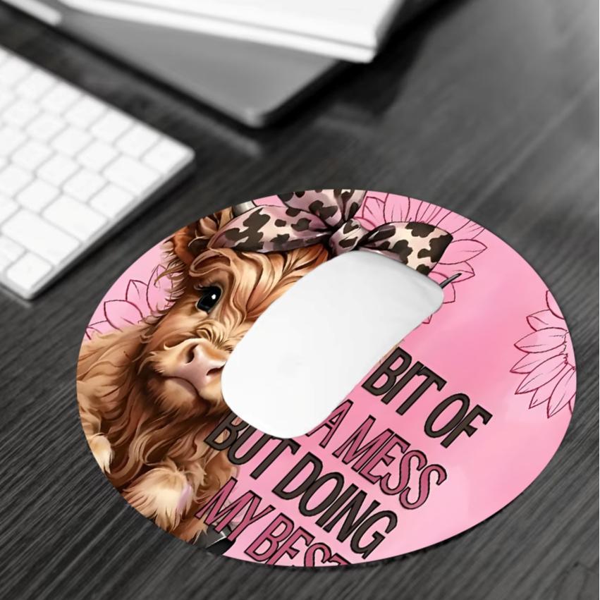 Cute Cow Pattern Mouse Pad, Rectangle Gaming Mouse Pad, Non-slip Mousepad, Universal Mouse Pad, Office Desk Keyboard Mouse Mat for Home Office Desk
