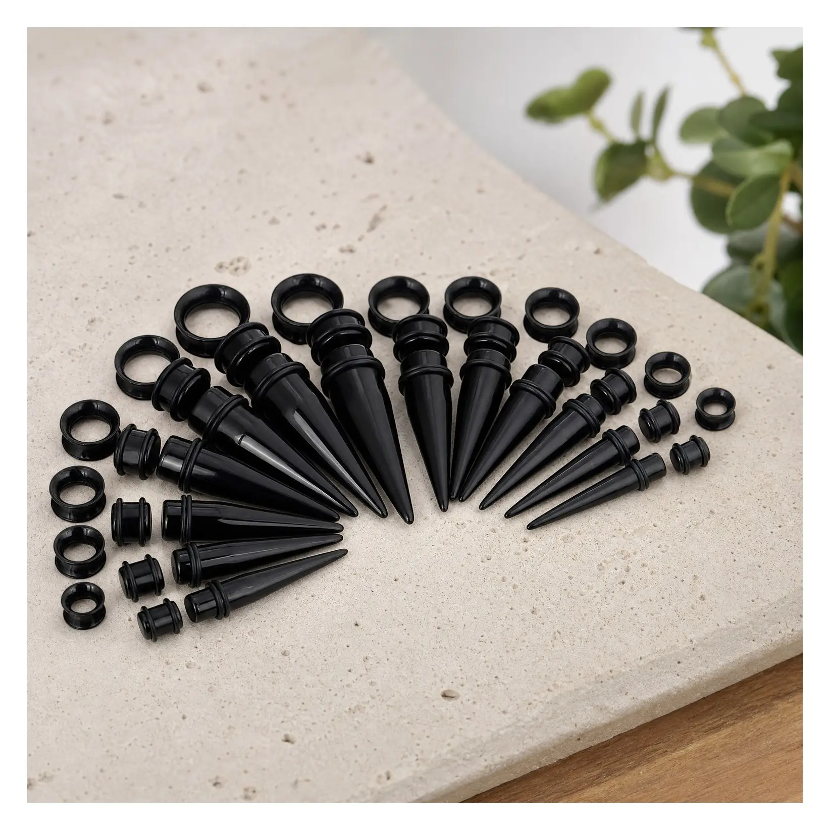 36 Pieces Ear Stretching Piercing Kit Acrylic Tapers Silicone Tunnels Plugs 00G-20mm Big Gauges Expander Set Body Jewelry for Men and WomenGift