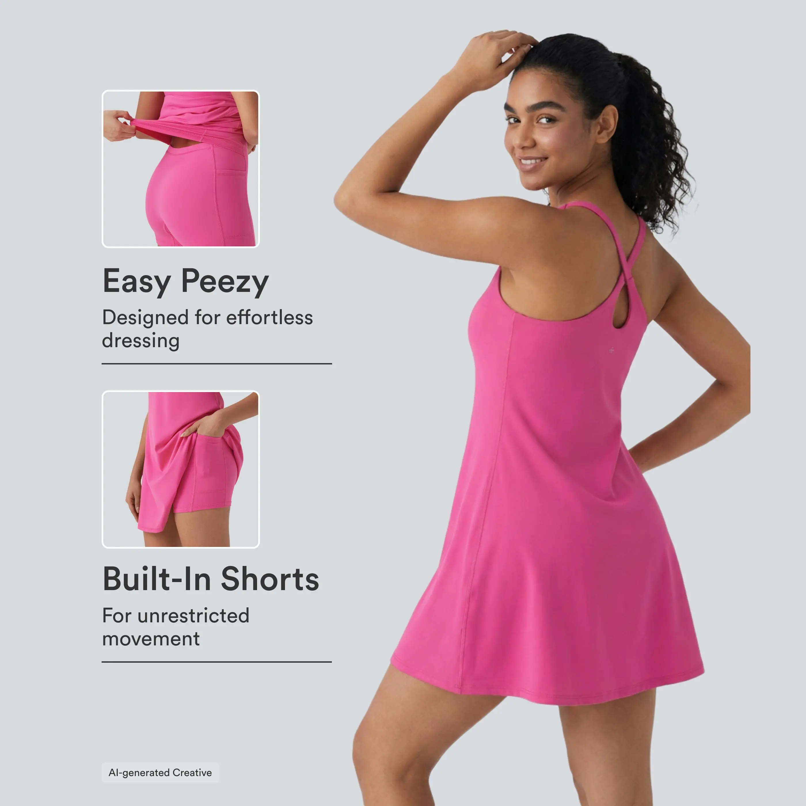 Halara SoftlyZero™ Plush Active Dress-Longer Length-Easy Peezy Edition DD-F Cups