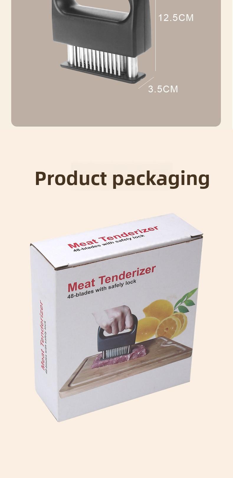 48-needle Meat Tenderizer for Breaking Fibers Creating Holes Enhancing Flavor Household Tool for Pork Beef Steaks Stainless Steel Non-Slip Handle Mallet Kitchen Utensils Black Blade ultra-sharp,stainless,steel blade kitchen meat tenderizer Home Chopper