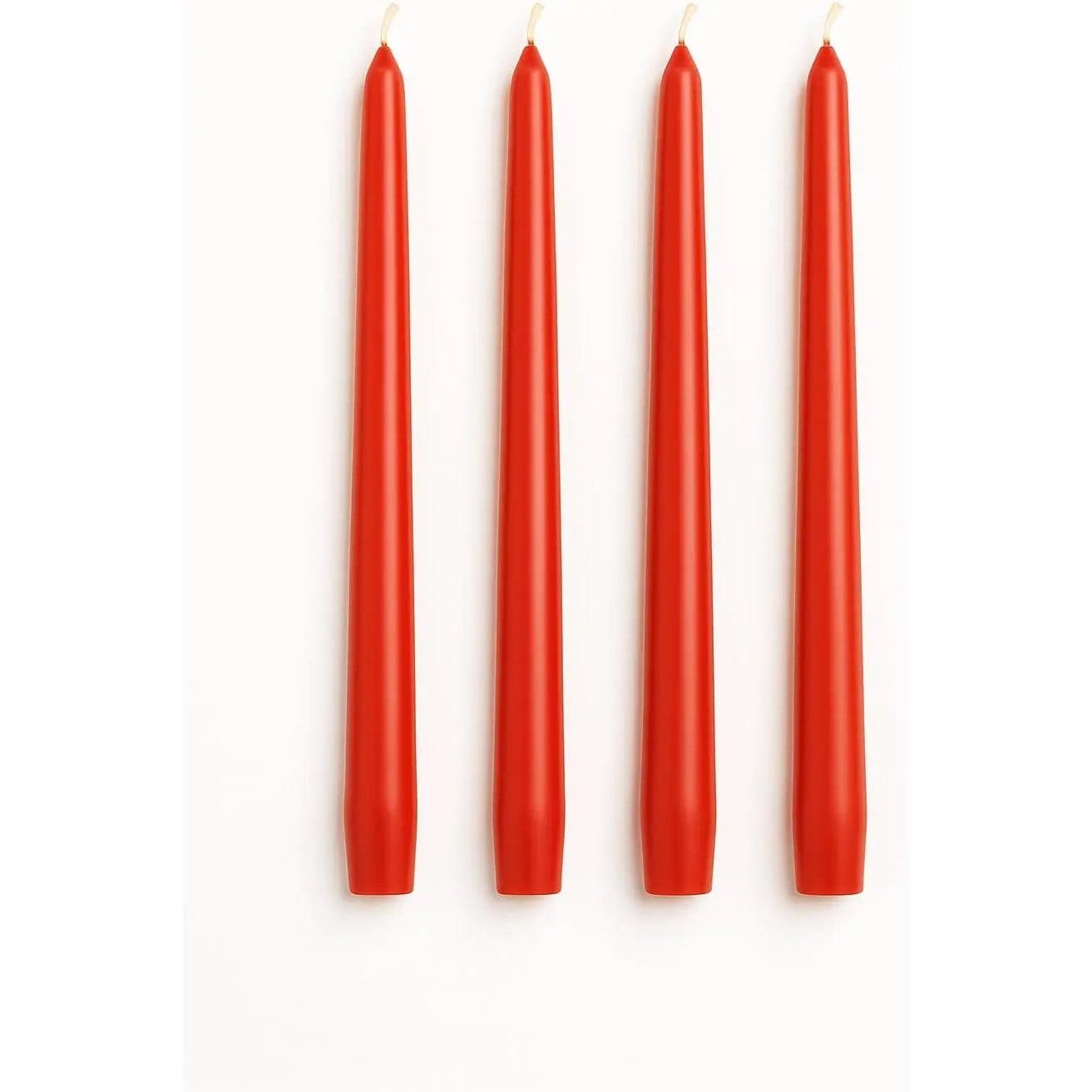 10-Inch Unscented Dripless Red Taper Candles Set of 4 - Synthetic Wax with Wick, Table Decor for Fall, Dinner, Wedding Festive & Party Home Supplies